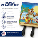 Bears Relaxing at the Beach Leash or Key Holder Wall Hooks, Coat Rack Wall Mount, for Hanging Keys, Towels, Aprons, Leashes