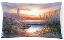 Lighthouse Scene with Boat Decorative Throw Pillow 12x16 Indoor Outdoor Accent Cushion, Fabric Cover with Insert for Sofa, Bed, Porch & Living Room