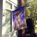 Easter Jesus Crucifixion House Flag 28x40 Porch Sleeve Pole Decorative Outside Yard Banner Artwork Wall Hanging, Polyester
