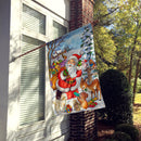Christmas Santa Forrest Friends House Flag 28x40 Porch Sleeve Pole Decorative Outside Yard Banner Artwork Wall Hanging, Polyester