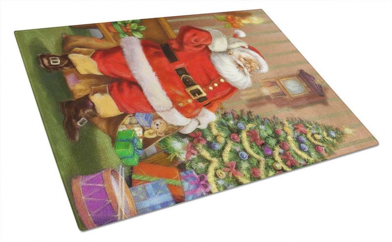 Christmas Santa by the Tree Glass Cutting Board Large APH4691LCB