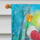 Christmas Santa Rining the Bell House Flag 28x40 Porch Sleeve Pole Decorative Outside Yard Banner Artwork Wall Hanging, Polyester