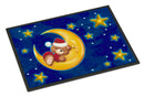 Bear Sleeping in the Moon and Stars Doormat Indoor Outdoor 18H X 27W Front Door Mat Rugs for Entryway, Non Slip Washable