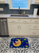 Bear Sleeping in the Moon and Stars Memory Foam Kitchen Mat Machine Washable Anti-Fatigue Cushion Comfort Bath or Kitchen Rug