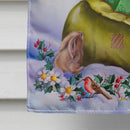 Christmas Santa Claus with Rabbits House Flag 28x40 Porch Sleeve Pole Decorative Outside Yard Banner Artwork Wall Hanging, Polyester
