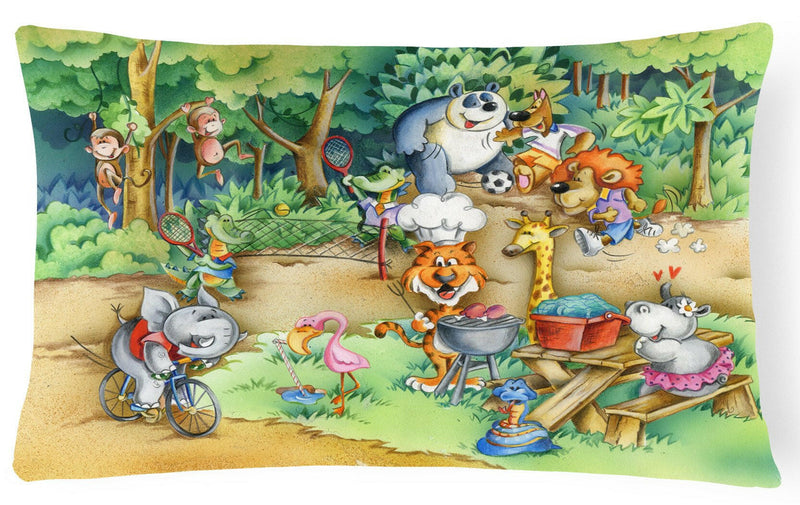 Animals at A Picnic Fabric Decorative Pillow APH6821PW1216