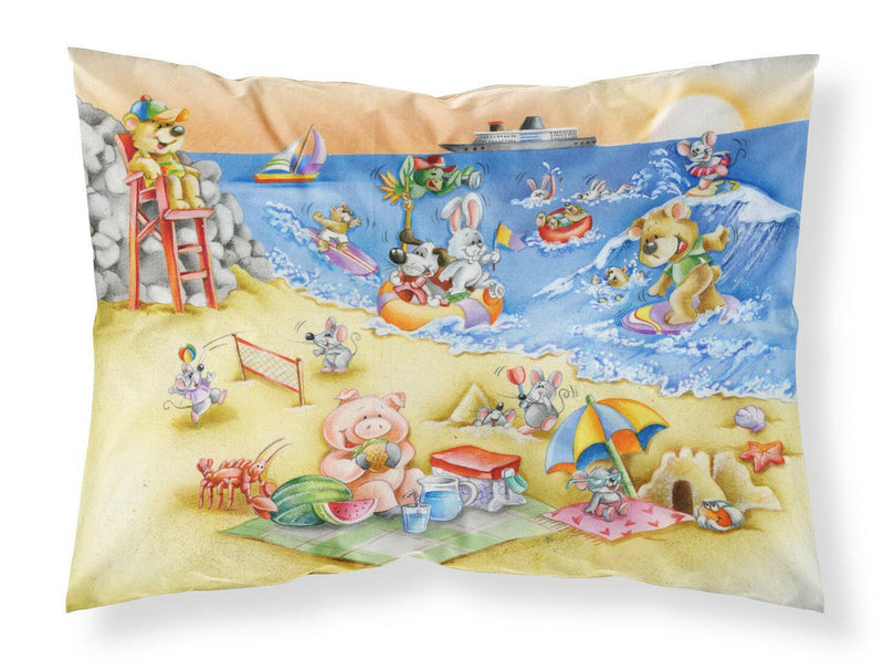 Animals Swimming at the Beach Fabric Standard Pillowcase – Artistic Decorative Front, White Back APH6822PILLOWCASE