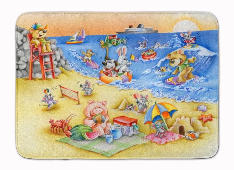 Animals Swimming at the Beach Machine Washable Memory Foam Mat APH6822RUG