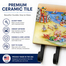 Animals Swimming at the Beach Leash or Key Holder Wall Hooks, Coat Rack Wall Mount, for Hanging Keys, Towels, Aprons, Leashes