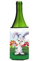 Bunny Rabbit in Mushrooms Wine Bottle Hugger Gift Sleeve for Standard 750 ml Bottles, Insulated Reusable Also Fits Mini Shot & Pint Bottles