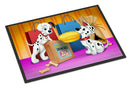 Dalmatians Snack Time Doormat Indoor Outdoor 18H X 27W Front Door Mat Rugs for Entryway, Non Slip Washable