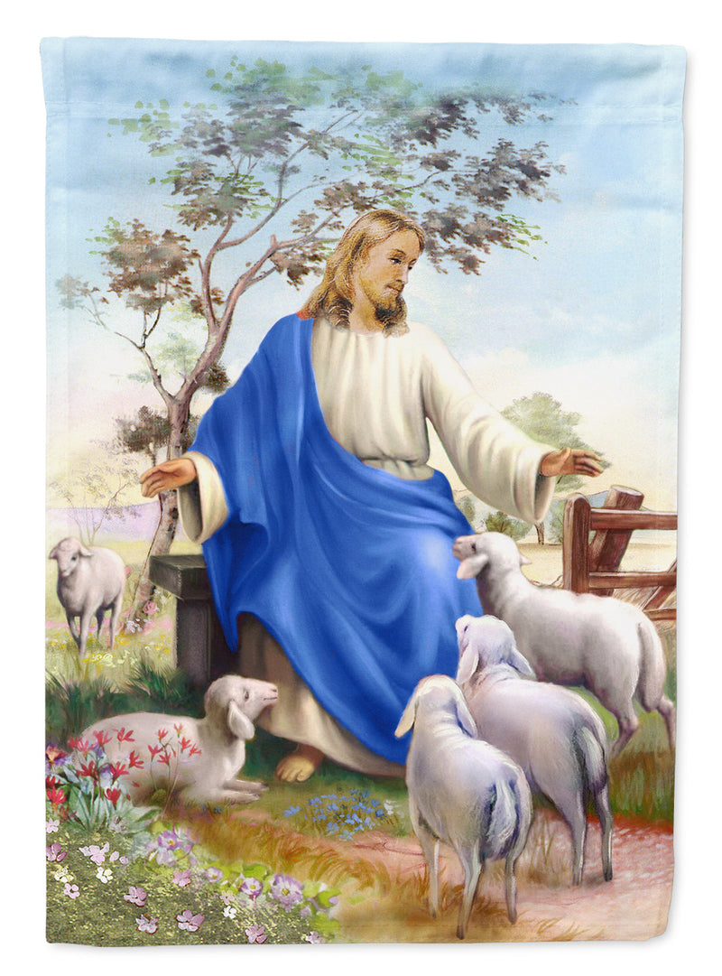 Jesus and his flock of sheep Flag Canvas House Size APH9641CHF