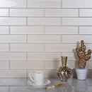 Lace White 12x12 Glossy Brick Glass Mosaic Tile (5 pack, 4.83 sq ft/case)