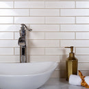 Lace White 12x12 Glossy Brick Glass Mosaic Tile (5 pack, 4.83 sq ft/case) - Sample