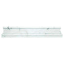 White 2x12 Polished Bianco Carrara Chair Rail Marble Tile Trim (10 pack, 1.667 sq ft/case)