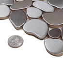Pebble Gray 12x12 Polished Multi-shaped Metal Mosaic Tile (5 pack, 5.17 sq ft/case) by Apollo Tile
