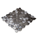 Pebble Gray 12x12 Polished Multi-shaped Metal Mosaic Tile (5 pack, 5.17 sq ft/case) by Apollo Tile