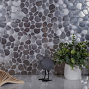 Pebble Gray 12x12 Polished Multi-shaped Metal Mosaic Tile (5 pack, 5.17 sq ft/case) by Apollo Tile