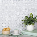 White 12x12 Polished Basketweave Bianco Carrara Bardiglio Nuvolato Marble Mosaic Tile (5 pack, 5 sq ft/case)