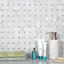 White 12x12 Polished Basketweave Bianco Carrara Bardiglio Nuvolato Marble Mosaic Tile (5 pack, 5 sq ft/case)