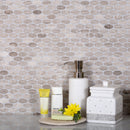 Wooden Beige 11x12 Polished Oval Marble Mosaic Tile (5 pack, 4.51 sq ft/case)