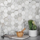 5-Pack Gray 12-in x 12-in Honed Natural Stone Honeycomb Marble Look Floor and Wall Tile - Sample