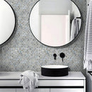 Glacier Gray 12x12 Penny Round Glossy Glass Mosaic Tile (10 pack, 10.34 sq ft/case) - Sample