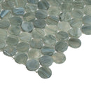 Glacier Gray 12x12 Penny Round Glossy Glass Mosaic Tile (10 pack, 10.34 sq ft/case) - Sample