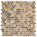Beige 12x12 Glossy Penny Round Glass Mosaic Tile (10 pack, 10.34 sq ft/case) - Sample