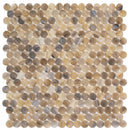 Beige 12x12 Glossy Penny Round Glass Mosaic Tile (10 pack, 10.34 sq ft/case)