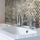 Beige 12x12 Glossy Penny Round Glass Mosaic Tile (10 pack, 10.34 sq ft/case) - Sample