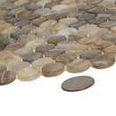 Beige 12x12 Glossy Penny Round Glass Mosaic Tile (10 pack, 10.34 sq ft/case) - Sample