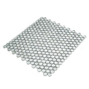 Silver 12x12 Penny Round Glossy Glass Mosaic Tile (10 pack, 10.34 sq ft/case) - Sample