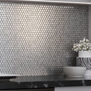 Silver 12x12 Penny Round Glossy Glass Mosaic Tile (10 pack, 10.34 sq ft/case)
