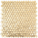 Gold 12x12 Glossy Penny Round Glass Mosaic Tile (10 pack, 10.34 sq ft/case) - Sample
