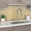 Gold 12x12 Glossy Penny Round Glass Mosaic Tile (10 pack, 10.34 sq ft/case)