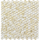 White Gold 12x12 Glossy Penny Round Glass Mosaic Tile (10 pack, 10.34 sq ft/case)