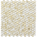 White Gold 12x12 Glossy Penny Round Glass Mosaic Tile (10 pack, 10.34 sq ft/case) - Sample