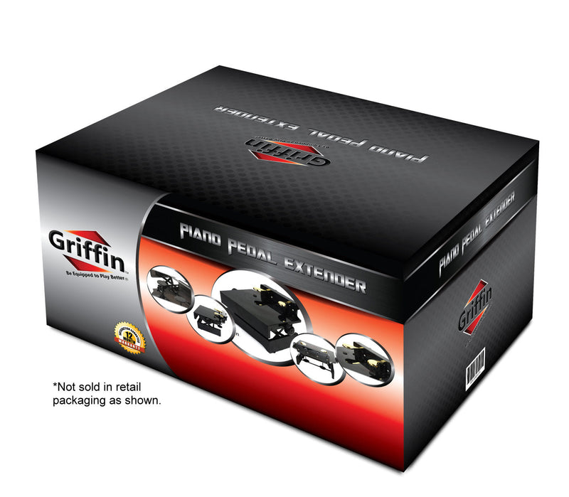 Piano Foot Pedal Extender by GRIFFIN - Dual Deluxe Extension Prop for Beginners & Kids with Una Corda & Sustain Pedal Wood Stool Bench Teaching Aid