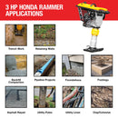 3 HP Honda Vibratory Rammer Tamper with Honda GX100 Engine 3350 lbs/ft by Tomahawk Power