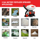 5 Gal Battery-Powered Fertilizer Spreader Broadcast Lawn Seed Ice Melt Salt by Tomahawk Power