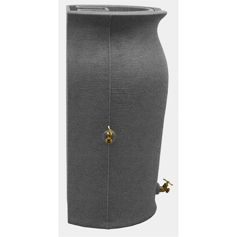 Dark Grey Granite 50-Gallon Plastic Urn Rain Barrel with Planter Top, photo 4 of 5