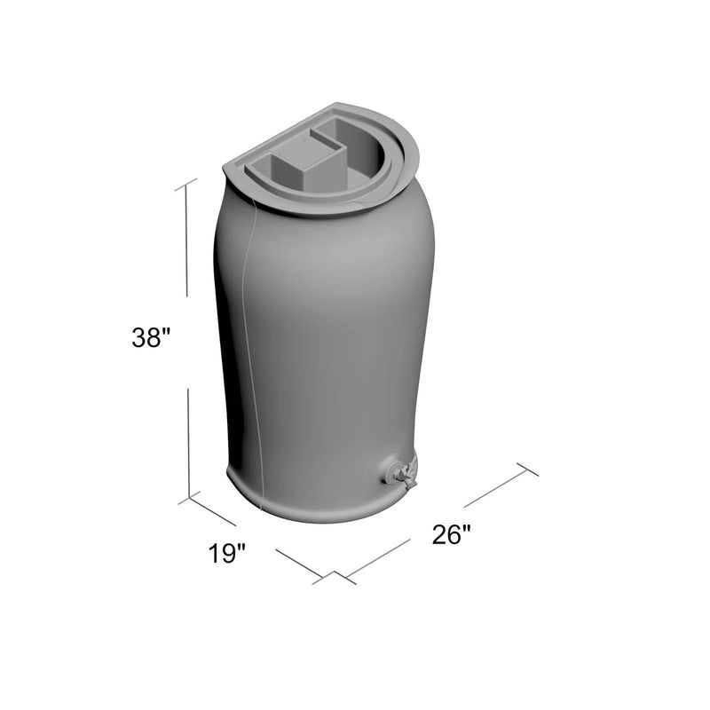 Dark Grey Granite 50-Gallon Plastic Urn Rain Barrel with Planter Top, photo 5 of 5