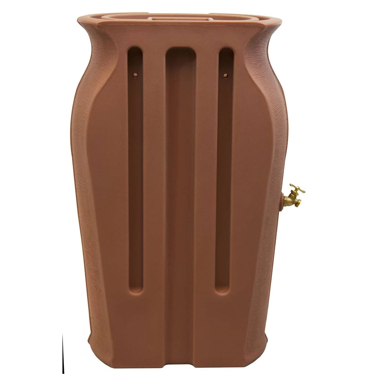 Terra Cotta 50-Gallon Plastic Urn Rain Barrel with Planter Top, photo 5 of 5