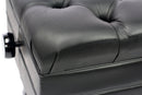 Genuine Leather Adjustable Piano Bench by GRIFFIN | Black Solid Wood Vintage Style & Heavy-Duty Ergonomic Keyboard Stool | Cushion Seat With Storage Space | Home Vanity Bench or Musicians Guitar Chair
