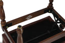 Genuine Leather Adjustable Piano Bench by GRIFFIN - Brown Solid Wood Vintage Design, Heavy-Duty & Ergonomic Keyboard Stool - Seat With Storage Space by GeekStands.com