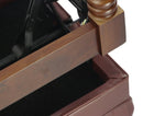 Genuine Leather Adjustable Piano Bench by GRIFFIN - Brown Solid Wood Vintage Design, Heavy-Duty & Ergonomic Keyboard Stool - Seat With Storage Space by GeekStands.com