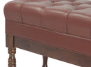 Genuine Leather Adjustable Piano Bench by GRIFFIN - Brown Solid Wood Vintage Design, Heavy-Duty & Ergonomic Keyboard Stool - Seat With Storage Space by GeekStands.com
