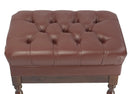 Genuine Leather Adjustable Piano Bench by GRIFFIN - Brown Solid Wood Vintage Design, Heavy-Duty & Ergonomic Keyboard Stool - Seat With Storage Space by GeekStands.com