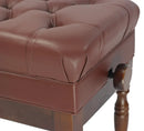 Genuine Leather Adjustable Piano Bench by GRIFFIN - Brown Solid Wood Vintage Design, Heavy-Duty & Ergonomic Keyboard Stool - Seat With Storage Space by GeekStands.com